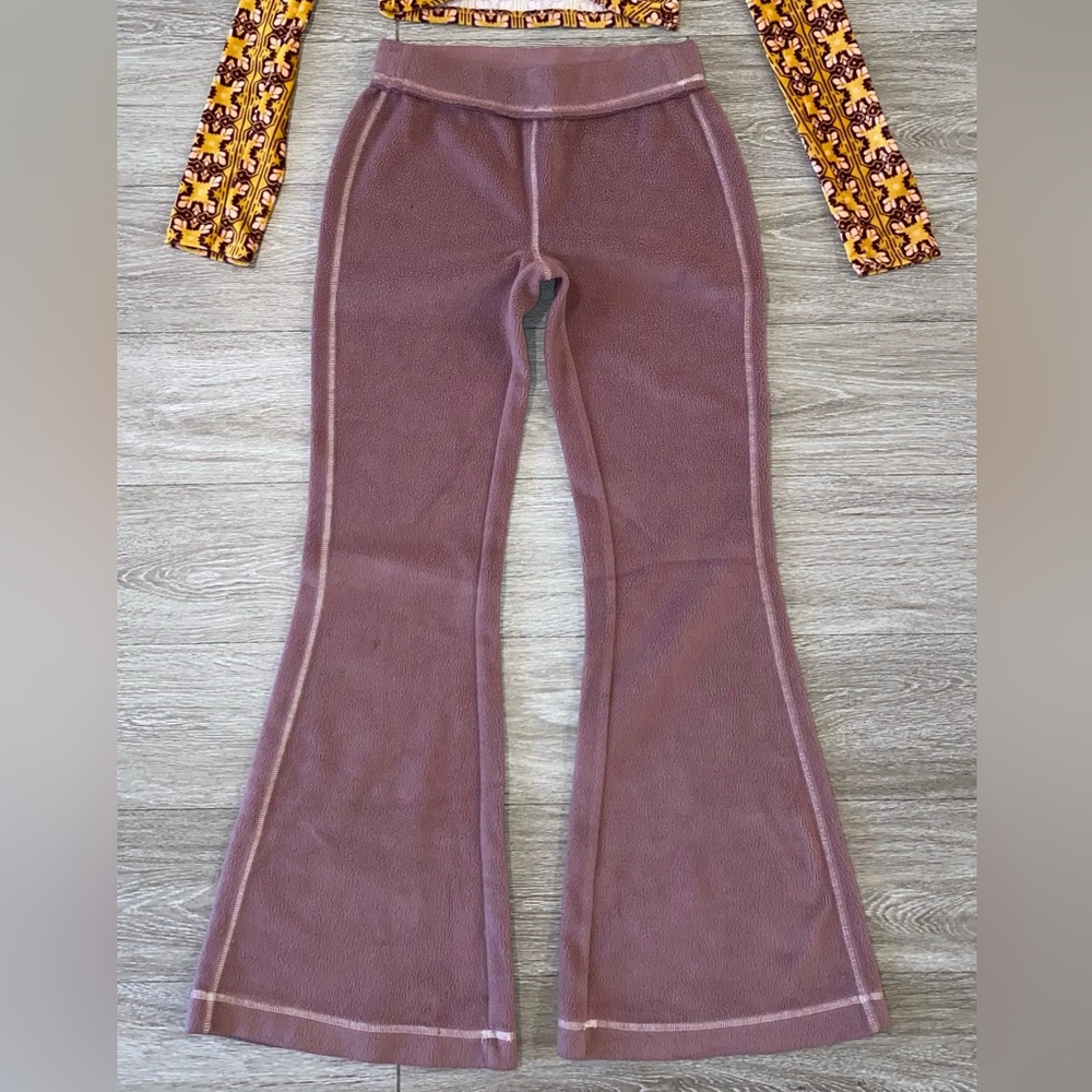 Mauve Flared Stitch Pants